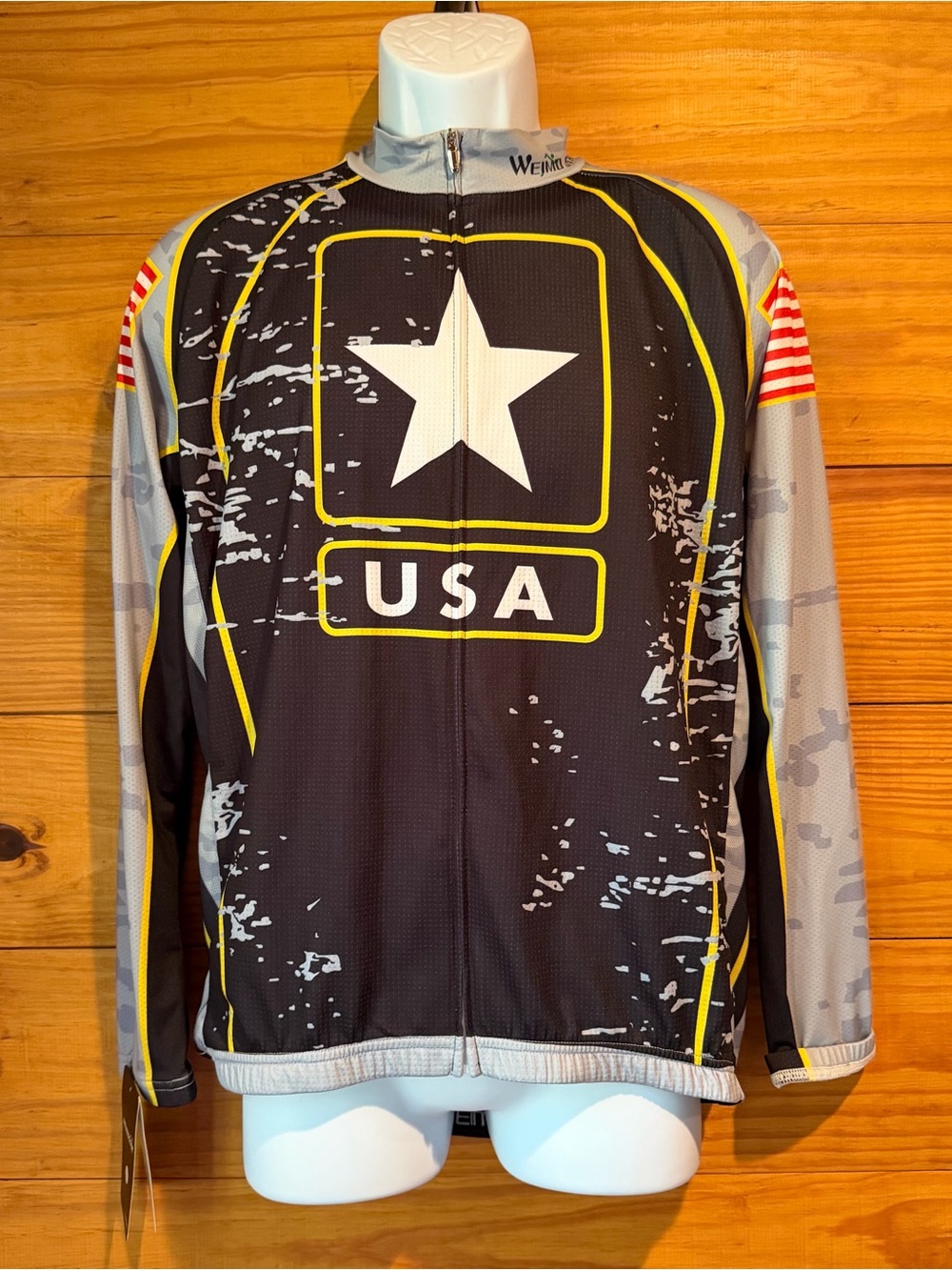 Weimostar Men’s USA Star Cycling Full Zip Jersey Shirt Extra Large XL NWT Biking